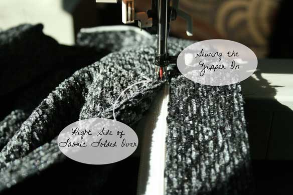 sewing-on-zipper