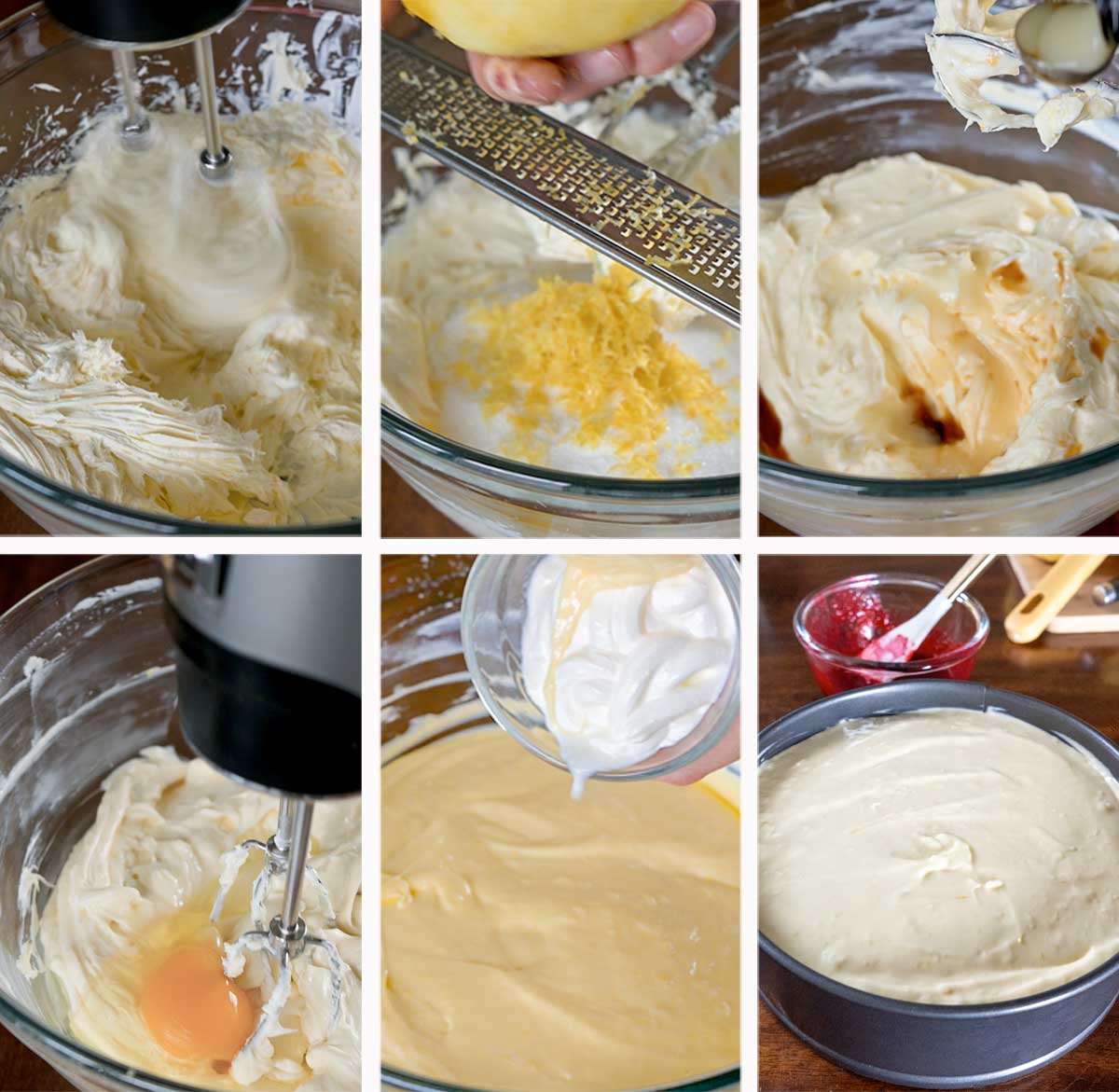 cheesecake filling mix process