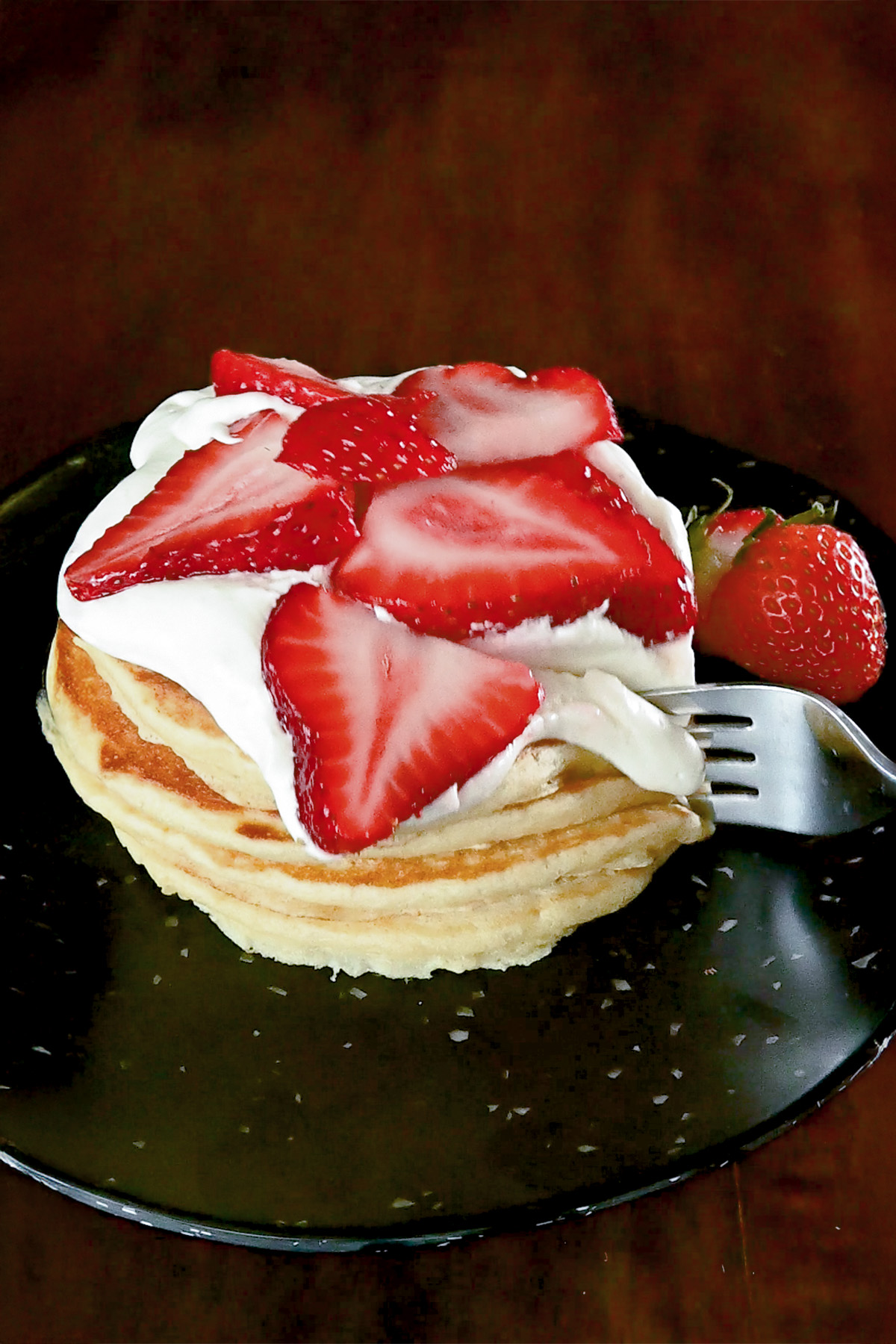 fork cut into discard pancakes